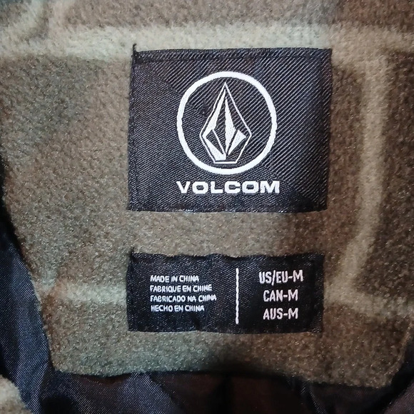 VOLCOM Bowered Fleece Long Sleeve with brick pattern in green size medium - Picture 10 of 12